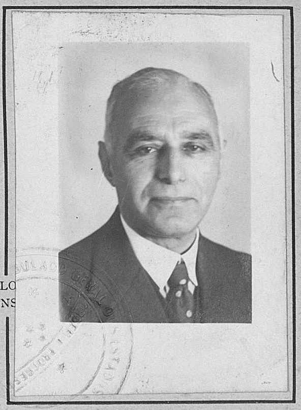 Portrait von Moses Goldschmidt aus dem brasilianischen Ficha Consular de Qualificação, Hamburg Februar 1939. Privatarchiv Ray & Anita Fromm, London / UK. Mit freundlicher Genehmigung.